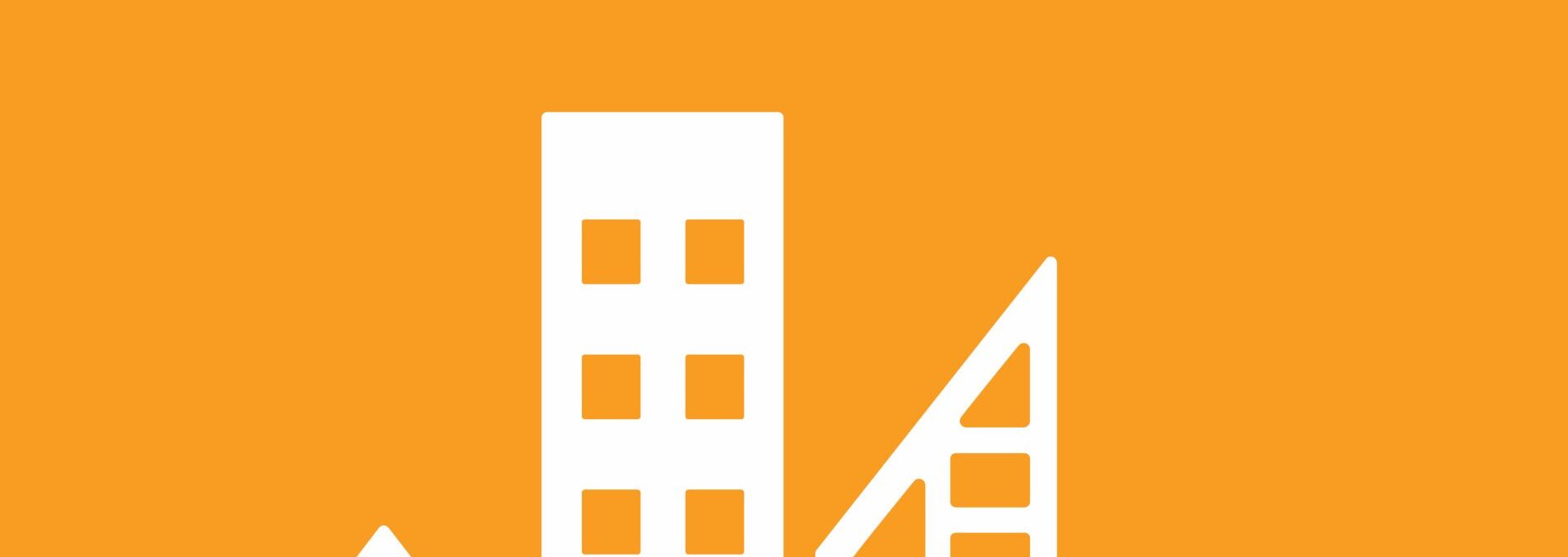 Icon for Sustainable Development Goal 11: Sustainable Cities and Communities. It features white icons of various building types on an orange background, representing the broader framework of the Sustainable Development Goals.